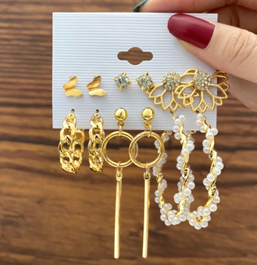 6 Dainty Earrings Set For Women