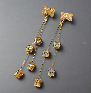 Cute yellow butterfly Korean earrings - Ribbon of summer