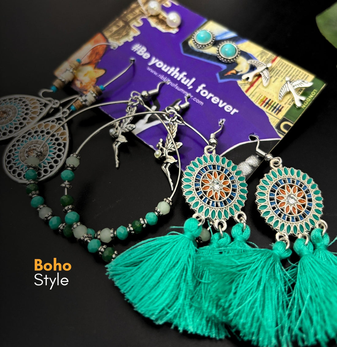 12 Ethnic Earrings Combo Set For Women - Ribbon of summer