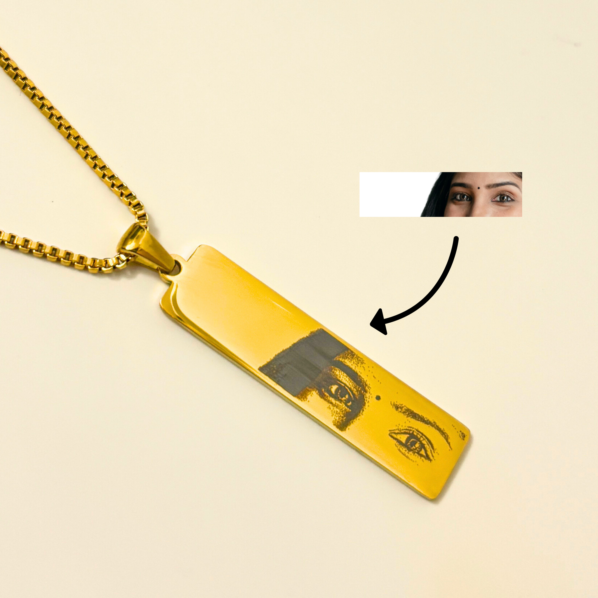 Personalised Engraved Eye Necklace