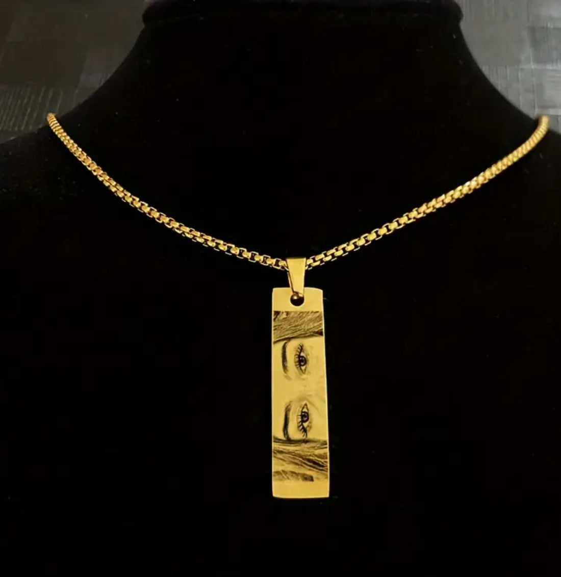 Personalised Engraved Eye Necklace