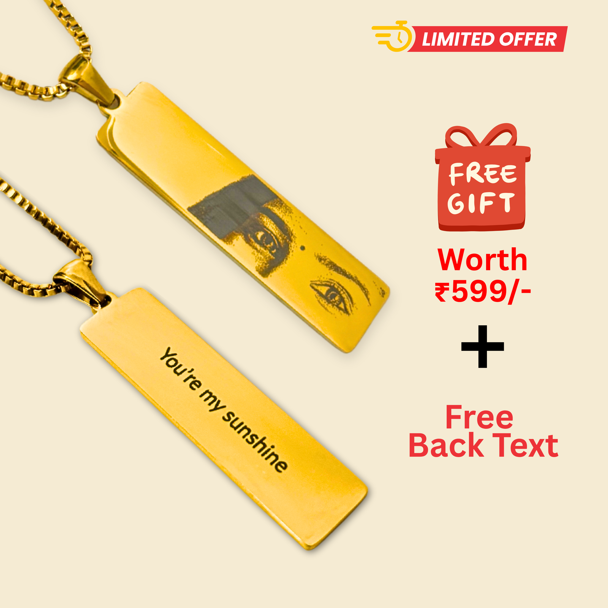 Personalised Engraved Eye Necklace