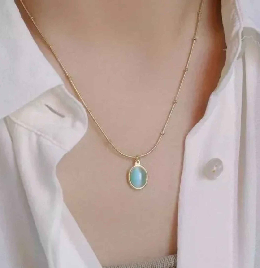 Aqua Aura Pendant for Women - Ribbon of summer