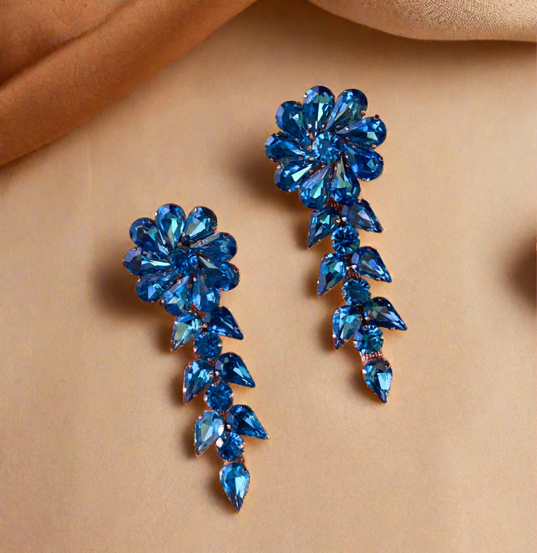 Blue Korean earrings - Ribbon of summer