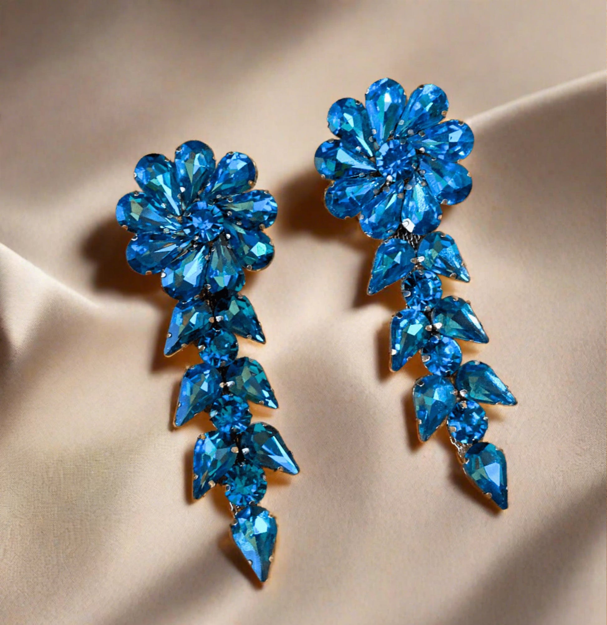 Blue Korean earrings - Ribbon of summer