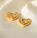 Chunky heart hoop earrings - Ribbon of summer