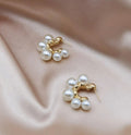 Cute pearl huggie earrings - Ribbon of summer