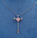 Dainty Angel heart pendant - Ribbon of summer