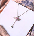 Dainty Angel heart pendant - Ribbon of summer