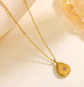 Dainty droplet ladies necklace - Ribbon of summer