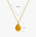 Dainty droplet ladies necklace - Ribbon of summer