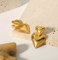 Dainty heart earrings for women - Ribbon of summer