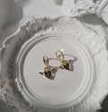 Dainty heart lock earrings - Ribbon of summer