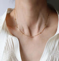 Dainty minimal beaded necklace - Ribbon of summer