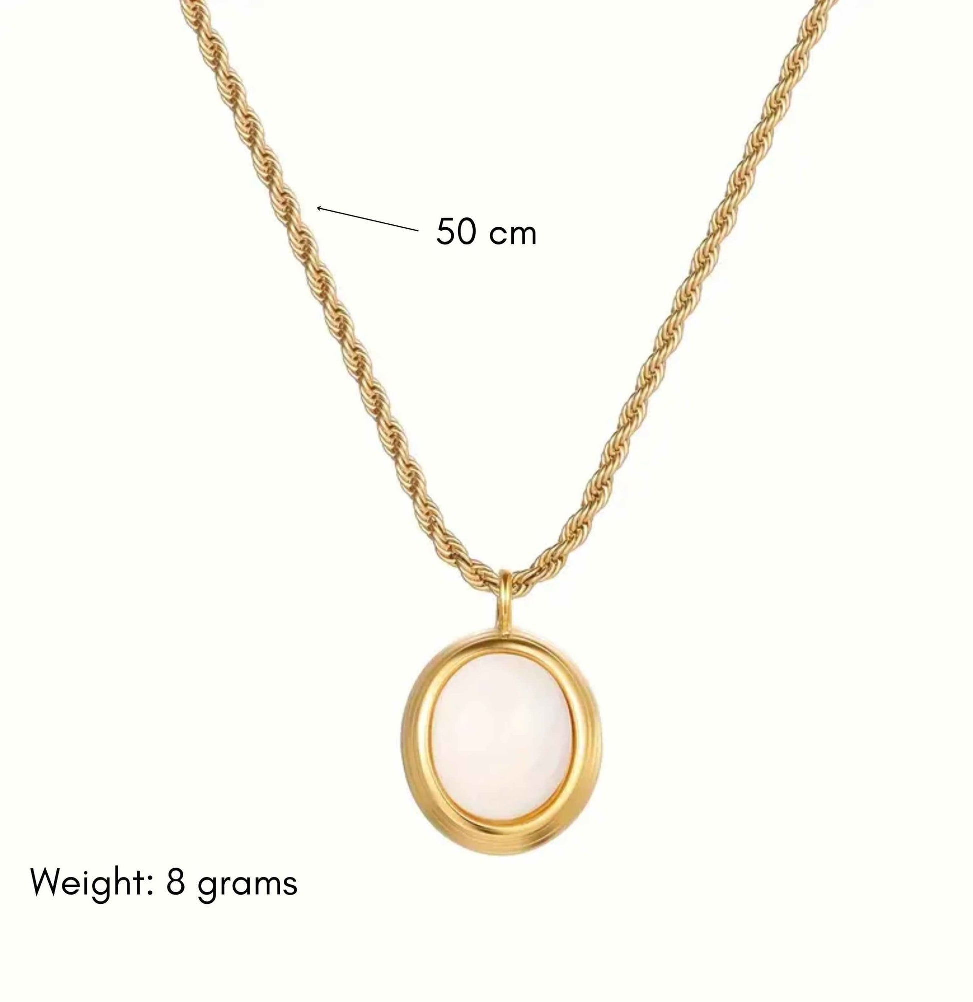 Dainty oval pendant for women - Ribbon of summer