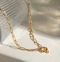 Dainty paperclip necklace - Ribbon of summer