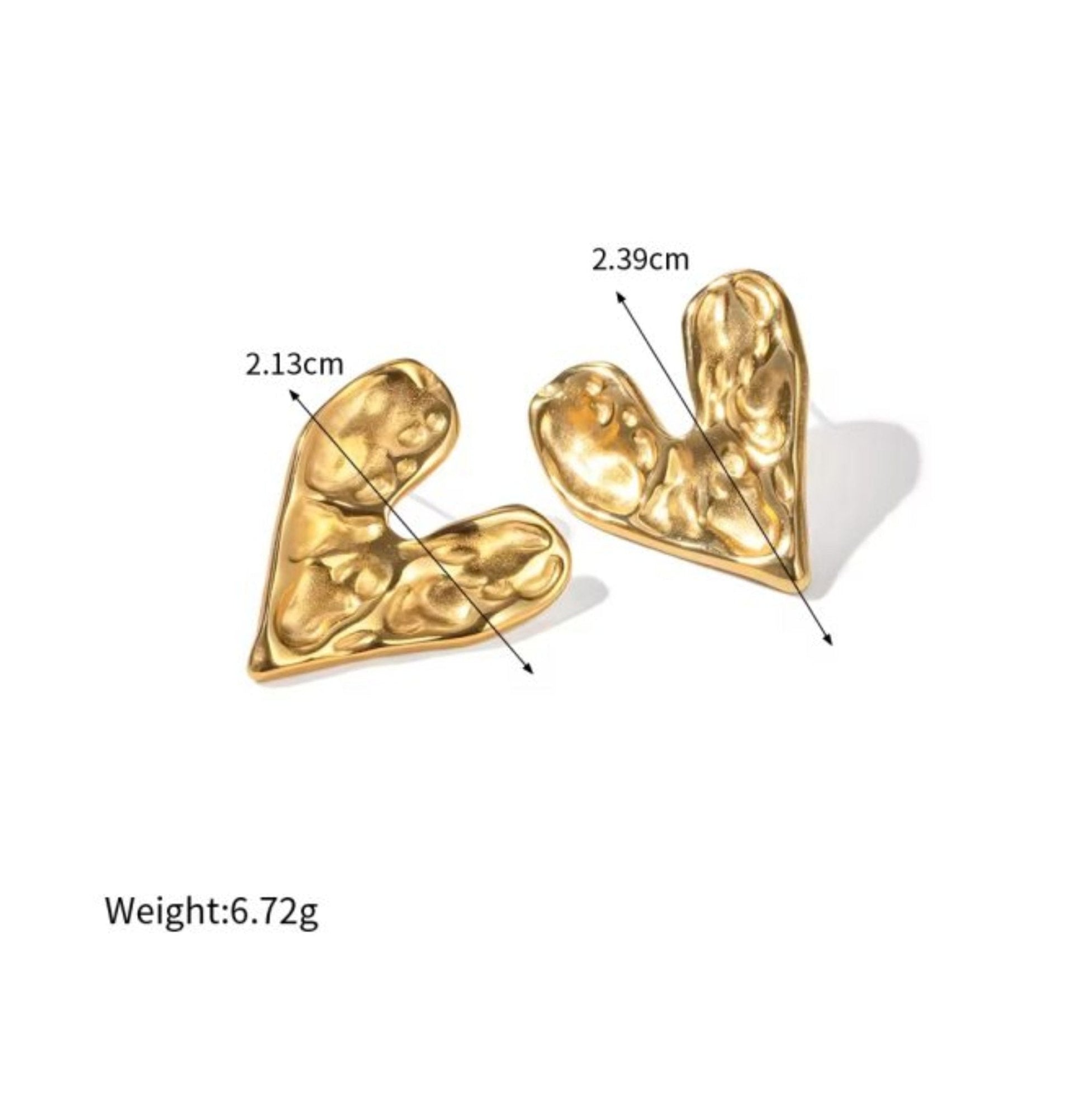 Elegant heart stud earrings for women - Ribbon of summer