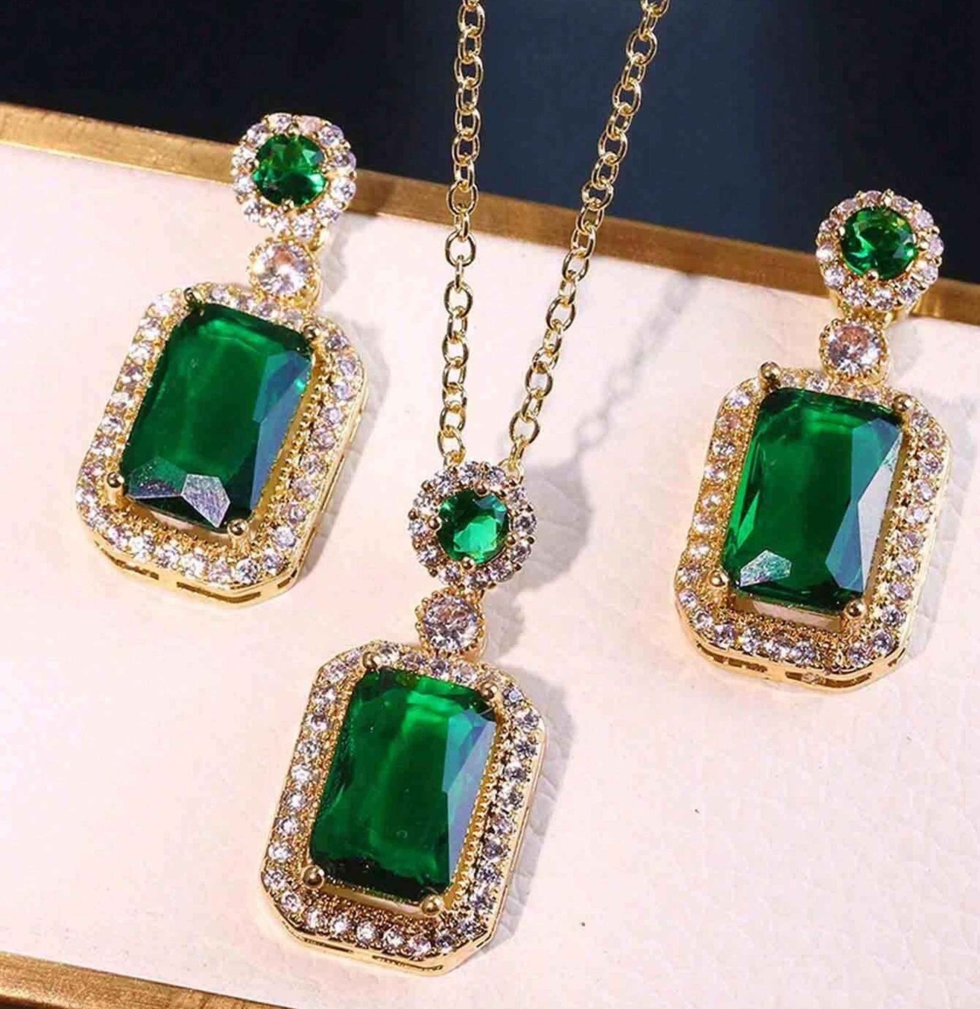 Emerald Green Jewellery Set - Ribbon of summer