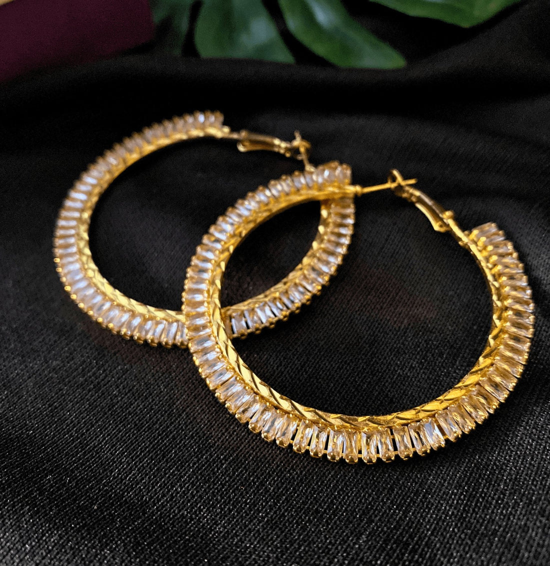 Gold hoop earrings for women - Ribbon of summer