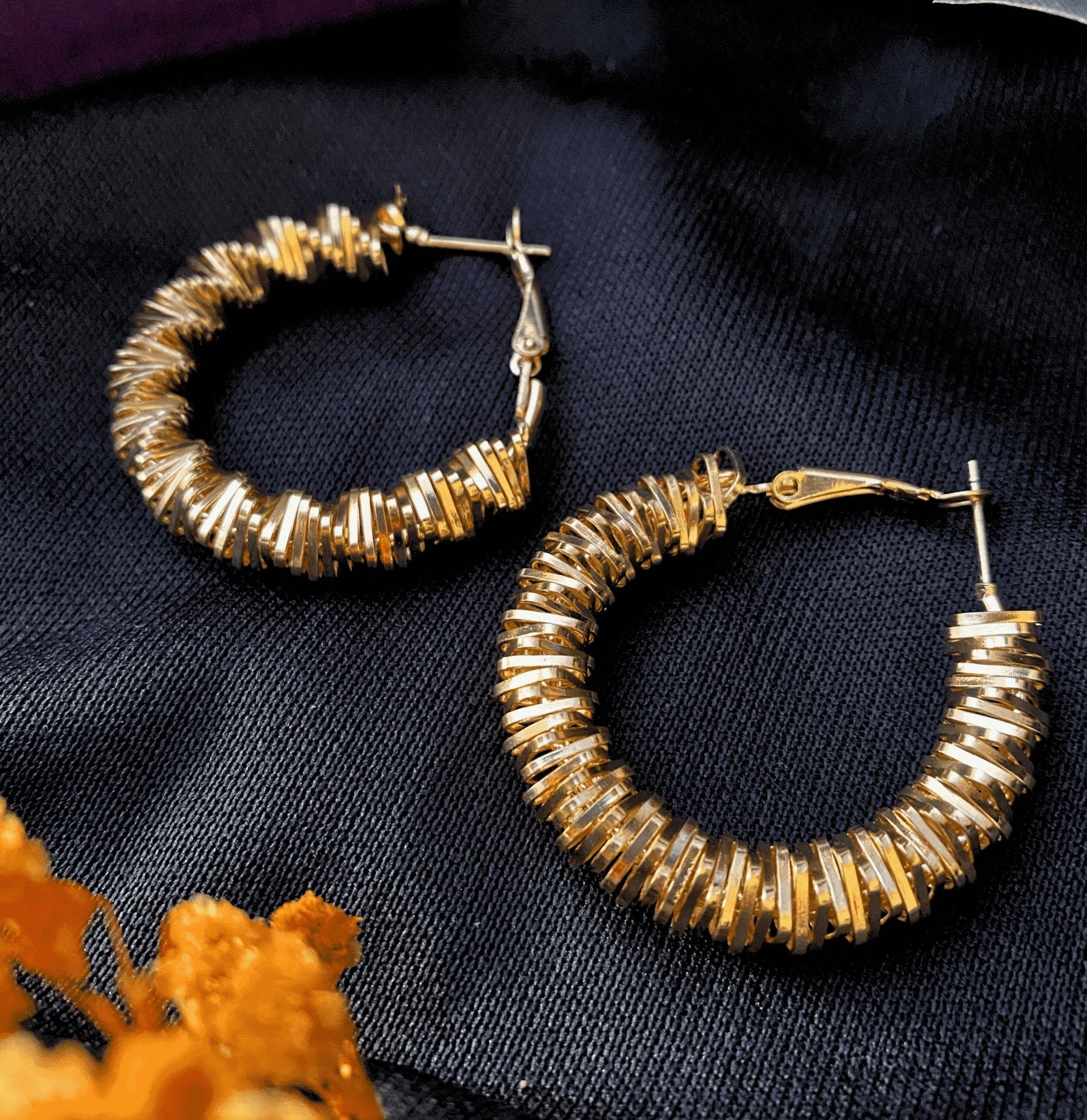 gold hoop earrings for women - Ribbon of summer