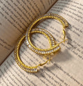 Gold hoop earrings for women - Ribbon of summer