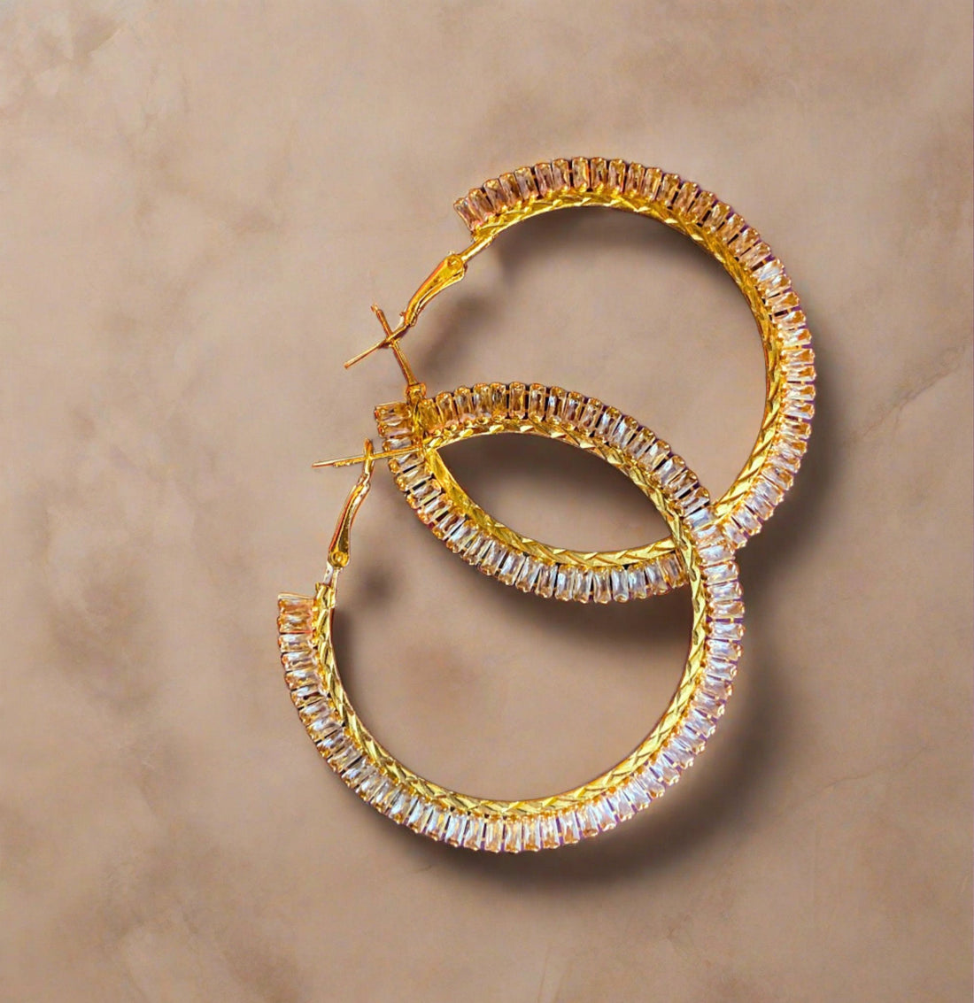 Gold hoop earrings for women - Ribbon of summer