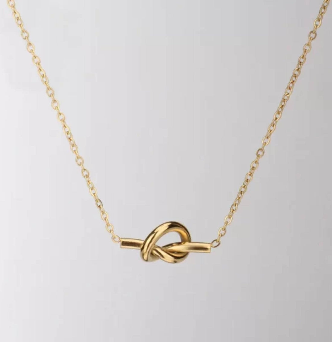 Heart knot dainty necklace - Ribbon of summer