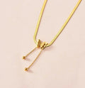 Minimal Butterfly Necklace with Free Stainless Steel Hoop Earrings - Ribbon of summer