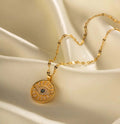 Minimal evil eye necklace - Ribbon of summer