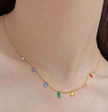 Rainbow Necklace for Women - Ribbon of summer