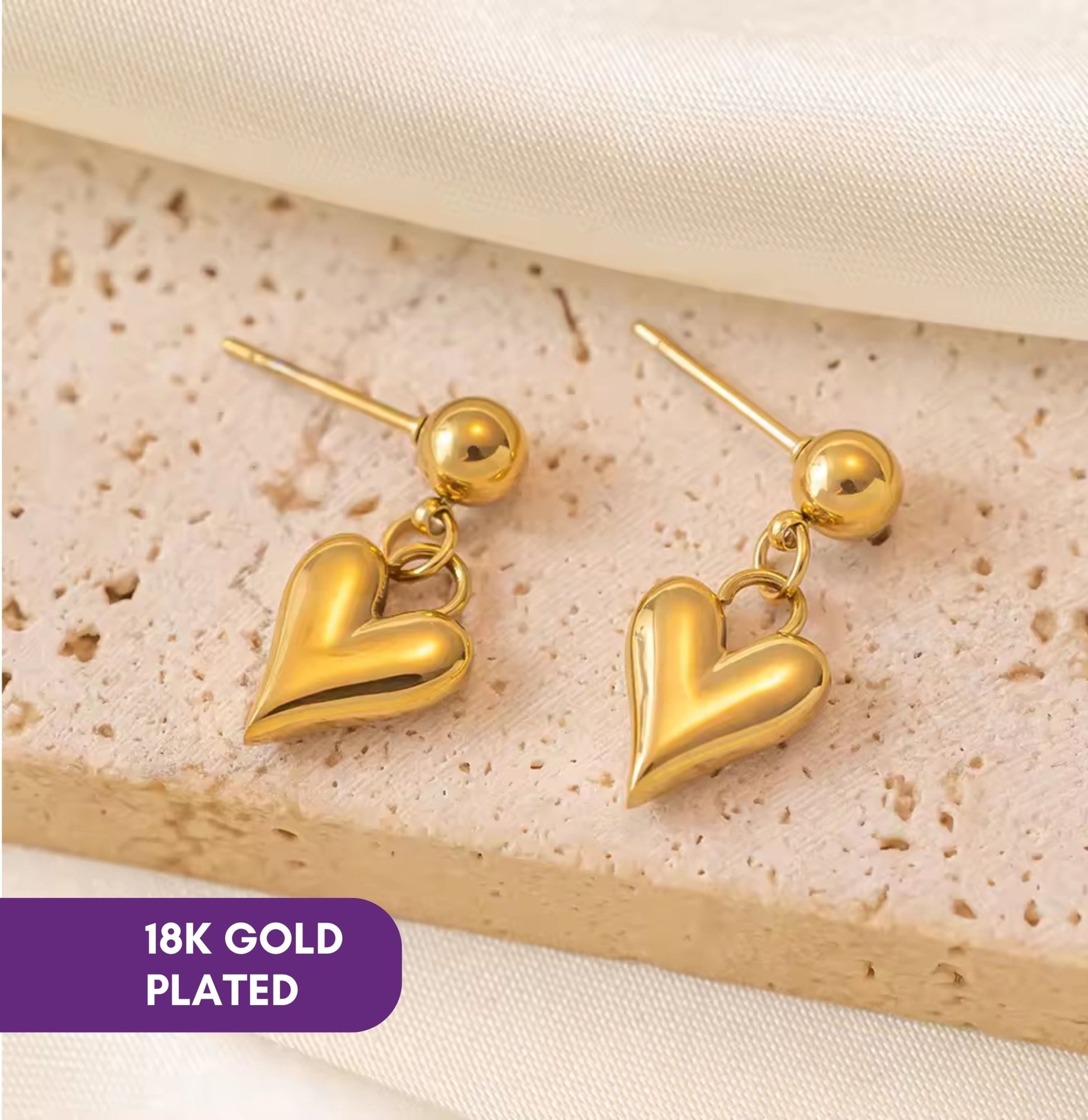 Stylish daily wear heart earrings - Ribbon of summer