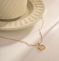 White angel dainty necklace - Ribbon of summer